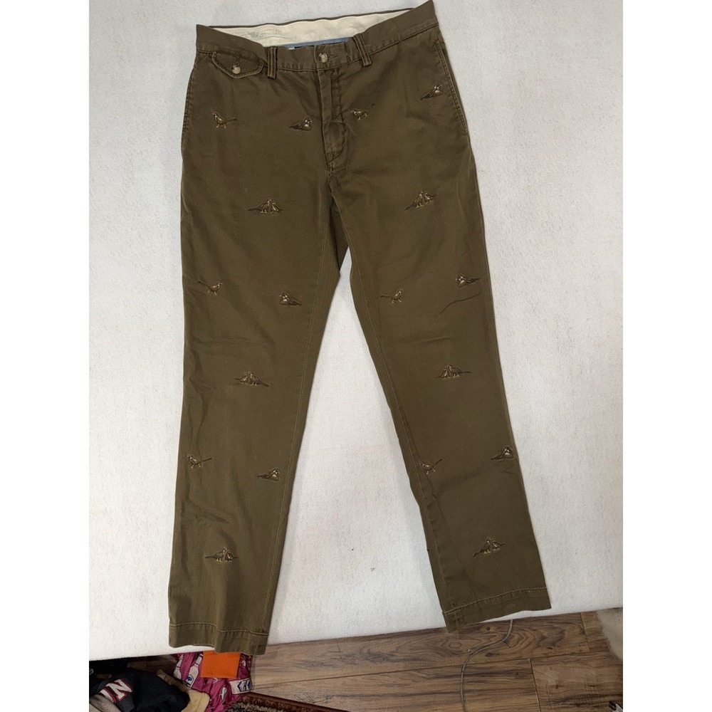 Polo Ralph Lauren Bedford Chino Pants Pheasant Embroidered Brown 32x32